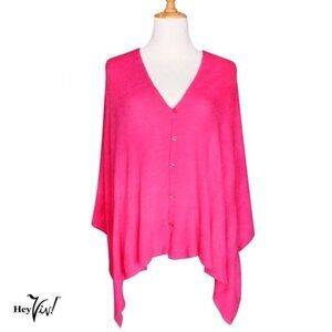 Pink Scarf, Shawl, Shrug - 22" x 60" - Creative Button Up Style from Hey Viv
